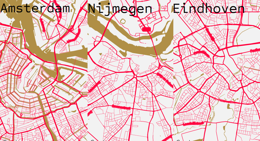 Map of Amsterdam & Nijmegen